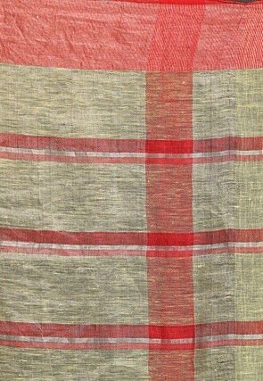 Handloom Linen Saree in Yellow