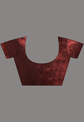 Handloom Linen Shimmer Saree in Black and Red