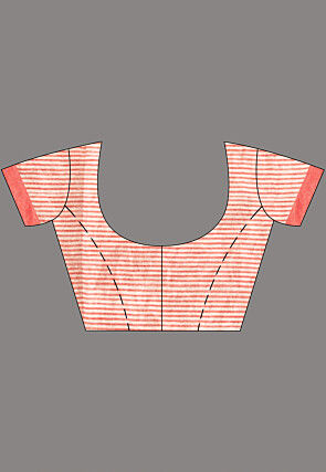 Handloom Linen Shimmer Saree in Ombre Red