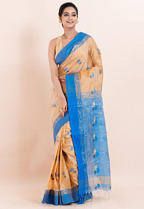 Handloom Matka Silk Saree in Beige