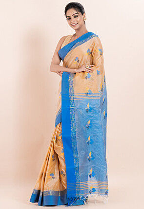 Handloom Matka Silk Saree in Beige