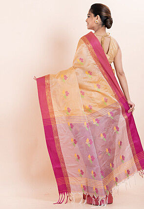 Handloom Matka Silk Saree in Beige