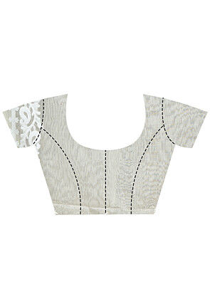 Handloom Pure Cotton Dhakai Jamdani Saree in Cream