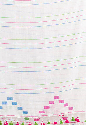 Handloom Pure Cotton Jamdani Saree in White