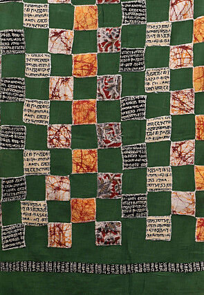 Handloom Pure Cotton Saree in Dark Green