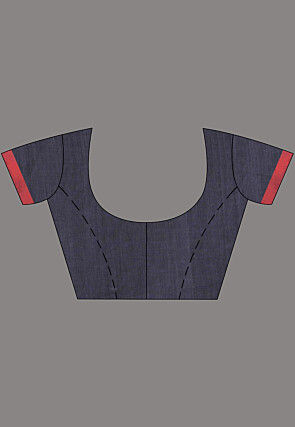 Handloom Pure Cotton Saree in Dark Grey