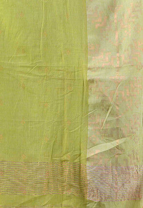 Handloom Pure Cotton Saree in Light Green