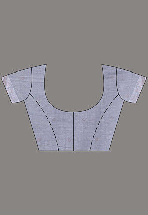 Handloom Pure Cotton Saree in Light Grey