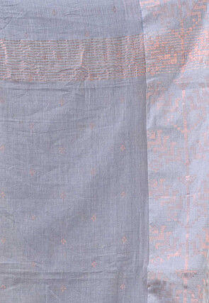 Handloom Pure Cotton Saree in Light Grey