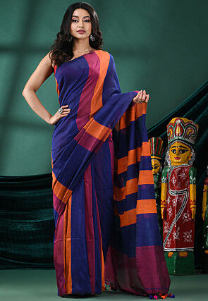 Handloom Pure Cotton Saree in Multicolor