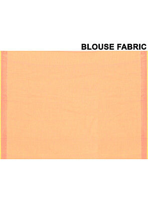 Handloom Pure Cotton Saree in Orange
