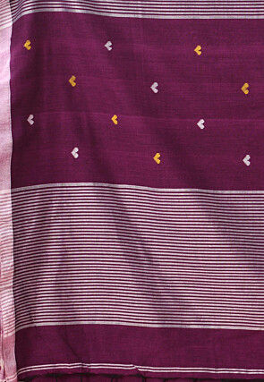 Handloom Pure Cotton Saree in Violet