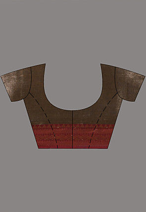 Handloom Pure Cotton Shimmer Saree in Copper