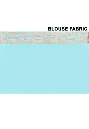 Handloom Pure Crepe Silk Banarasi Saree in Light Blue