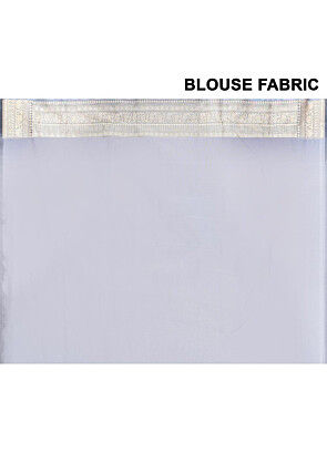 Handloom Pure Katan Silk Banarasi Saree in Grey