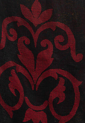 Handloom Pure Linen Jamdani Saree in Black