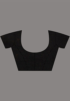 Handloom Pure Linen Jamdani Saree in Black