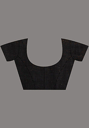 Handloom Pure Linen Jamdani Saree in Black