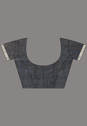 Handloom Pure Linen Jamdani Saree in Maroon and Grey