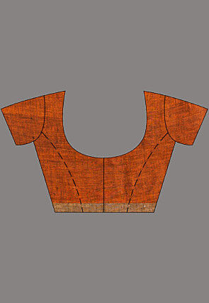 Handloom Pure Linen Saree in Brown