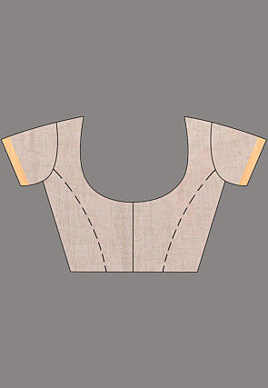 Handloom Pure Linen Saree in Light Fawn