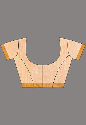 Handloom Pure Linen Saree in Light Orange