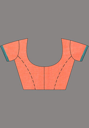 Handloom Pure Linen Saree in Orange