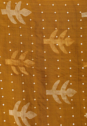 Handloom Pure Matka Silk Jamdani Saree in Mustard