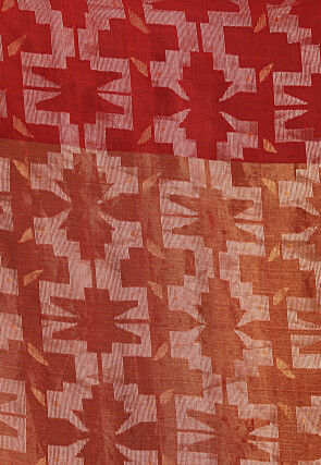 Handloom Pure Matka Silk Jamdani Saree in Red