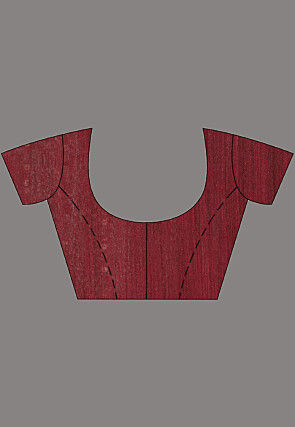 Handloom Pure Matka Silk Saree in Maroon and Brown