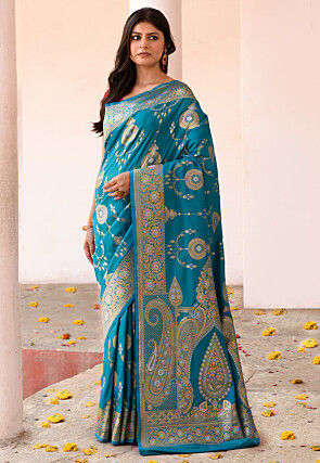 Handloom Pure Silk Banarasi Saree in Blue