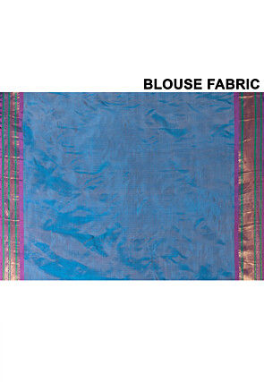 Handloom Pure Silk Cotton Gadwal Saree in Teal Green