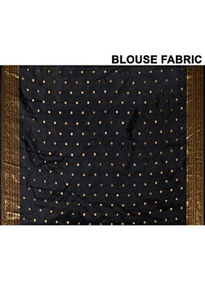Handloom Pure Silk Gadwal Saree in Black