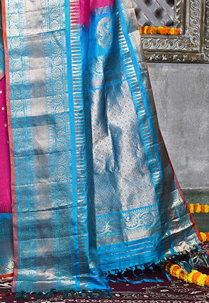 Handloom Pure Silk Gadwal Saree in Magenta