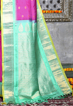 Handloom Pure Silk Gadwal Saree in Magenta