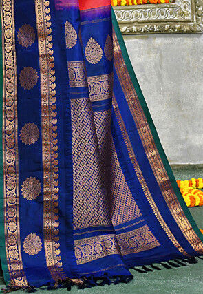 Handloom Pure Silk Gadwal Saree in Red