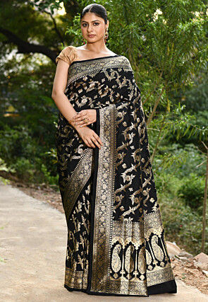 Handloom Pure Silk Banarasi Saree in Black