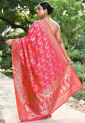 Handloom Pure Silk Banarasi Saree in Fuchsia