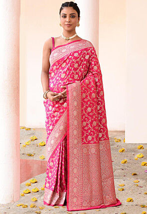Handloom Pure Silk Banarasi Saree in Pink