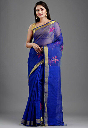 Handloom Resham Silk Saree in Royal Blue