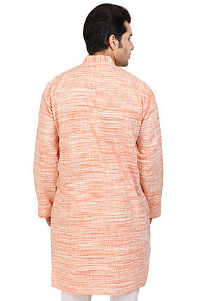 Handloom South Cotton Kurta in Pastel Orange