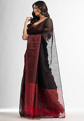 Handloom Tissue Saree in Black