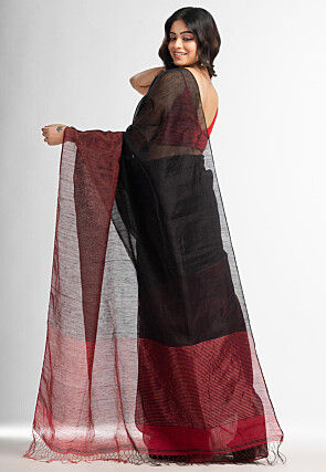 Handloom Tissue Saree in Black