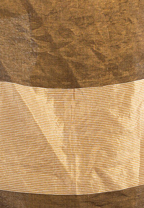 Handloom Tissue Saree in Grey and Old Gold