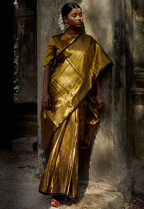 Handloom Tissue Shimmer Saree in Bronze