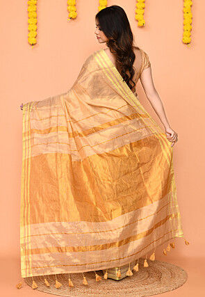 Handloom Tissue Silk Saree in Beige