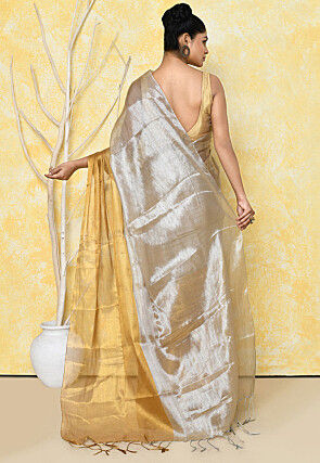 Handloom Tissue Silk Saree in Golden