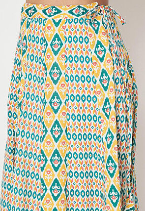 Ikat Print Cotton Skirt in Multicolor