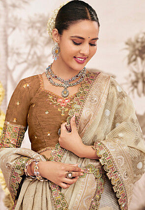 Woven Art Silk Jacquard Saree in Dusty Green