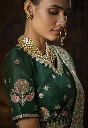 Woven Art Silk Jacquard Saree in Light Green